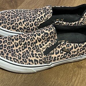 Vans Leopard Print Slip-On Sneakers